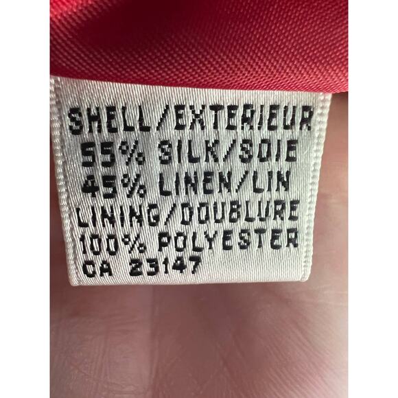 Talbots Silk and Linen Blend Red Blazer.  Size 6 - Picture 4 of 7